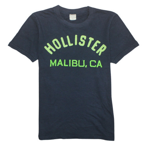 Hollister Men's Navy Blue Malibu CA Crew Neck Cotton T-Shirt L