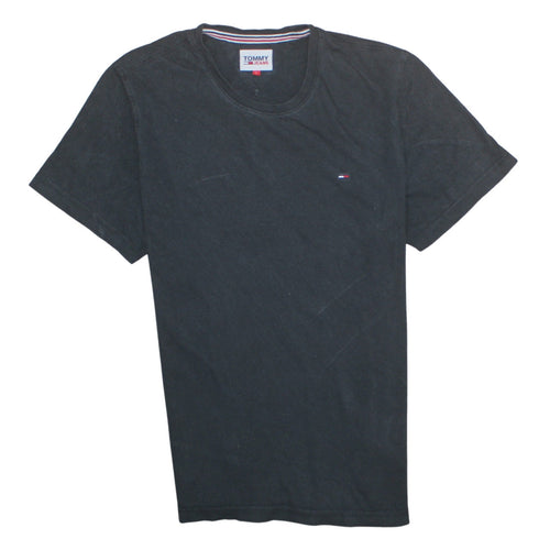 Tommy Jeans Men's Black Cotton Crew Neck Short Sleeve T-Shirt Size L