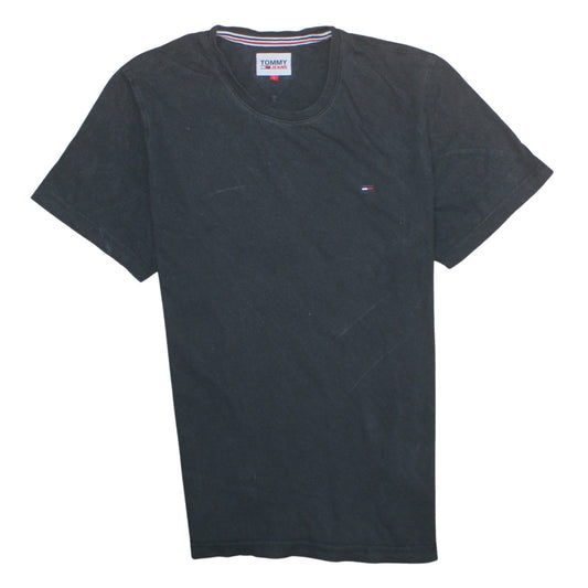 Tommy Jeans Men's Black Cotton Crew Neck Short Sleeve T-Shirt Size L