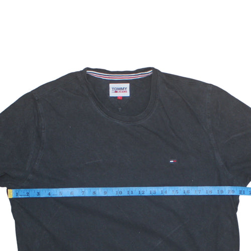 Tommy Jeans Men's Black Cotton Crew Neck Short Sleeve T-Shirt Size L