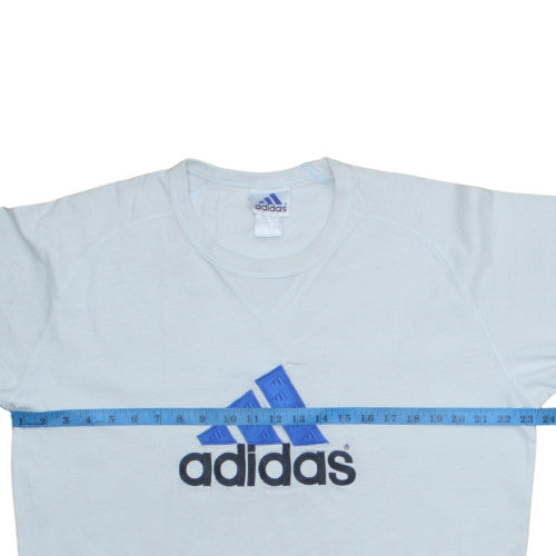 Adidas Men's Light Blue Crew Neck Short Sleeve Logo T-Shirt Size M