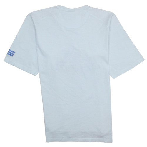 Adidas Men's Light Blue Crew Neck Short Sleeve Logo T-Shirt Size M