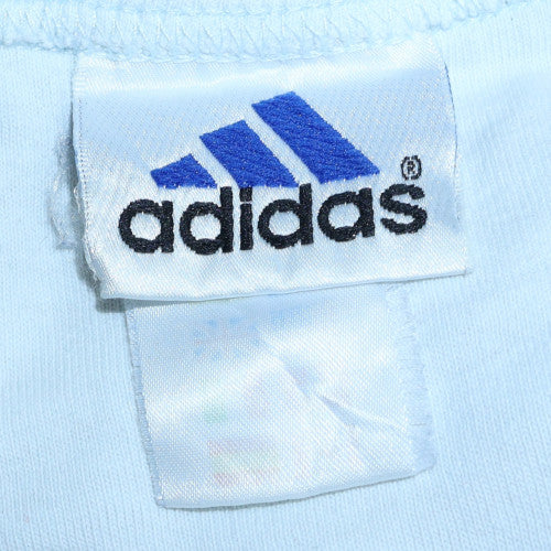 Adidas Men's Light Blue Crew Neck Short Sleeve Logo T-Shirt Size M