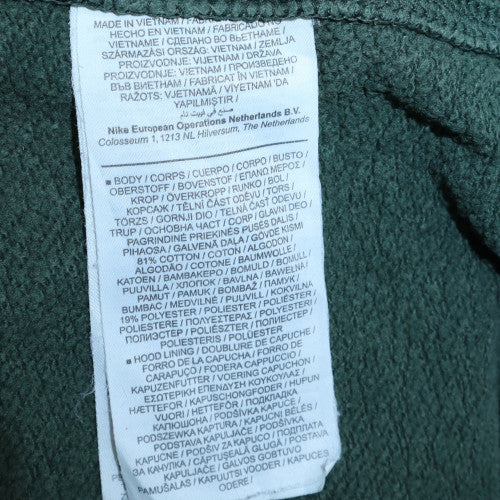 Nike Men's Green Pullover Hoodie M Regular Fit Fleece Sweatshirt
