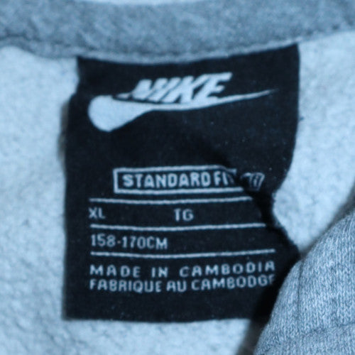 Nike Teens Grey Full Zip Hoodie XL Classic Fleece Sweatshirt