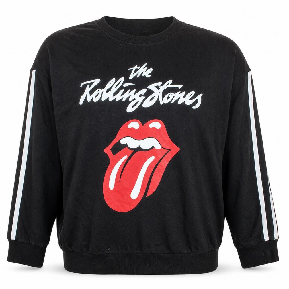 Front view of George Men’s Black The Rolling Stones 2XL Pullover Sweatshirt