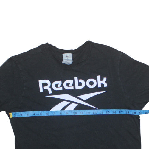 Reebok Men's Black Cotton Short Sleeve Crew Neck T-Shirt Size L Sports