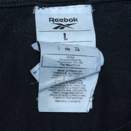 Reebok Men's Black Cotton Short Sleeve Crew Neck T-Shirt Size L Sports