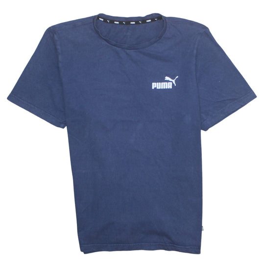 Puma Men's Blue Crew Neck Short Sleeve Cotton T-Shirt M