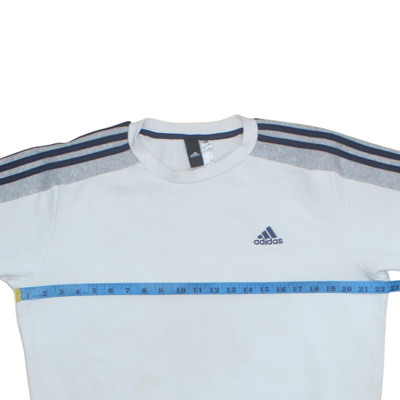 Adidas Men's White Crew Neck Logo Pullover Sweatshirt Size M