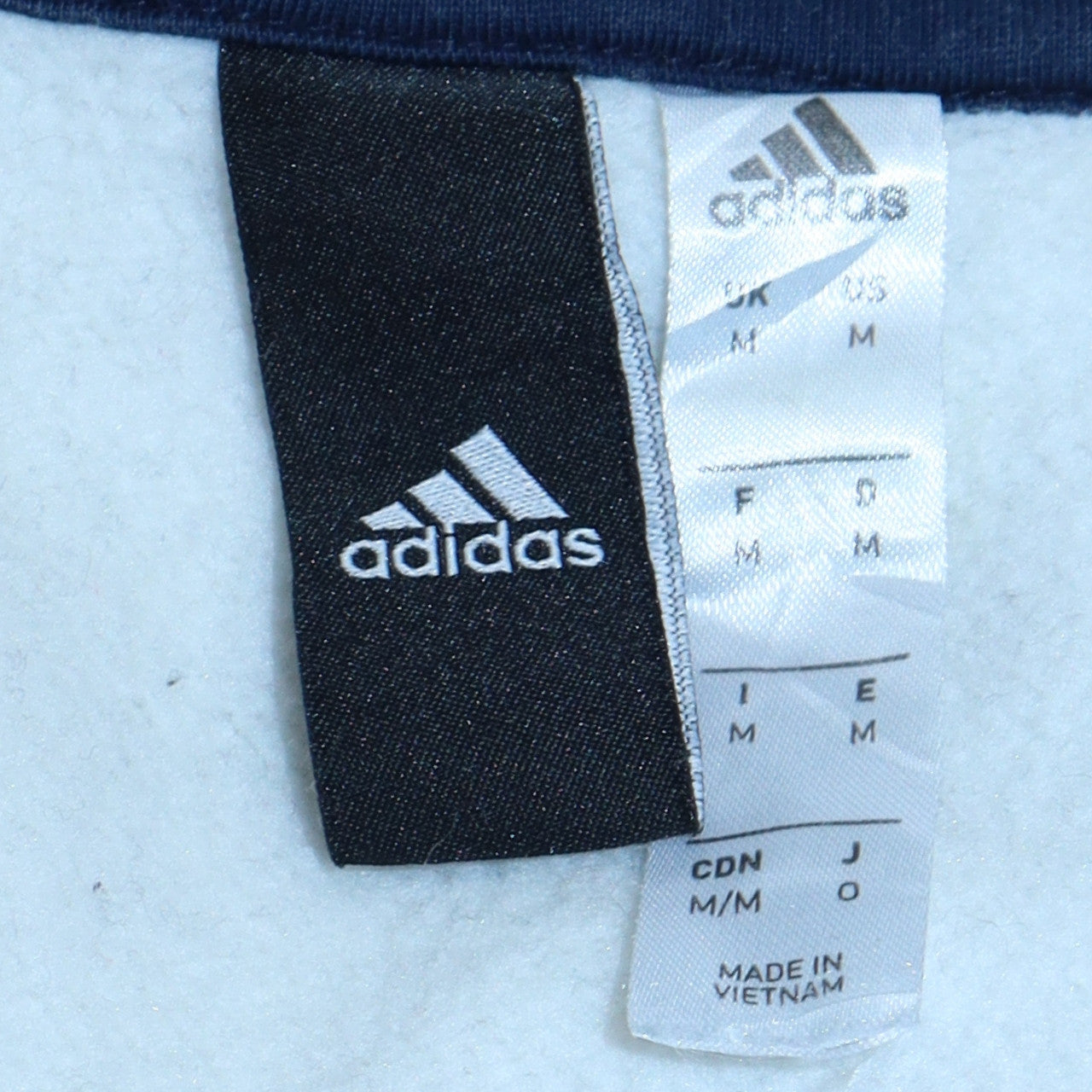 Adidas Men's White Crew Neck Logo Pullover Sweatshirt Size M