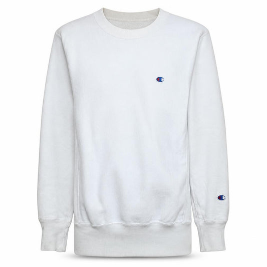 Front view of Champion Men White XS Pullover Sweatshirt Reverse Weave