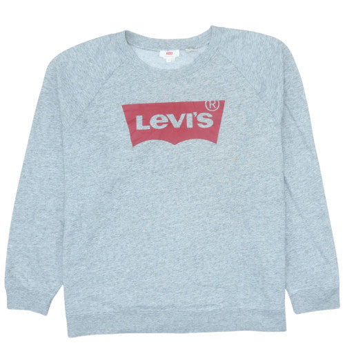 Levi's Men's Grey XL Crew Neck Logo Pullover Sweatshirt