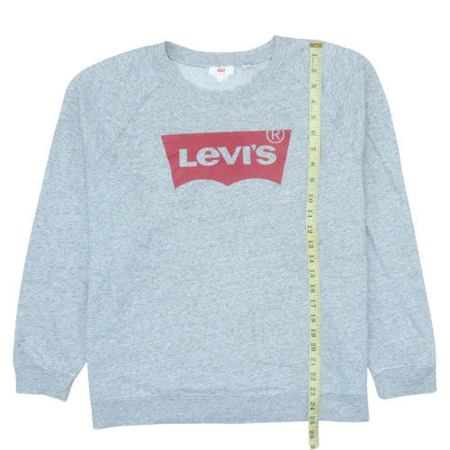 Levi's Men's Grey XL Crew Neck Logo Pullover Sweatshirt