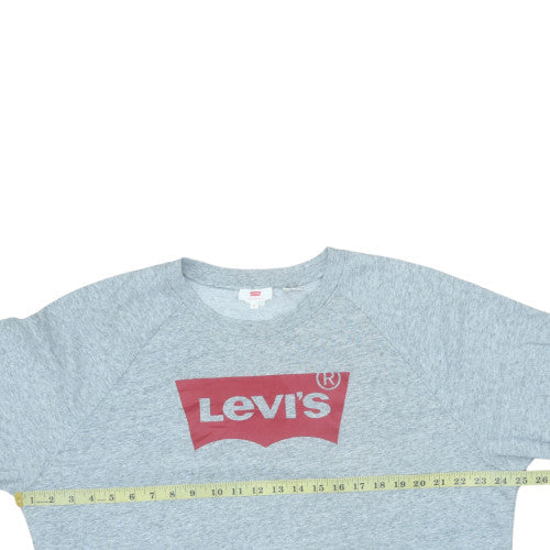Levi's Men's Grey XL Crew Neck Logo Pullover Sweatshirt