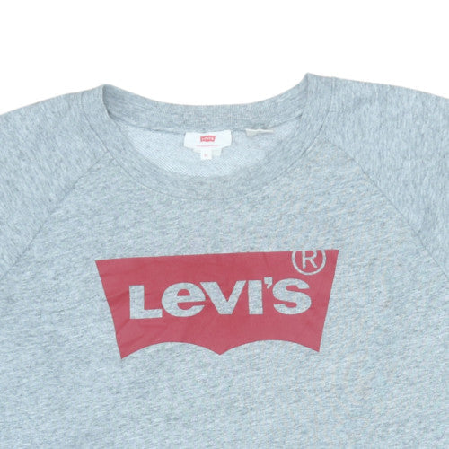 Levi's Men's Grey XL Crew Neck Logo Pullover Sweatshirt