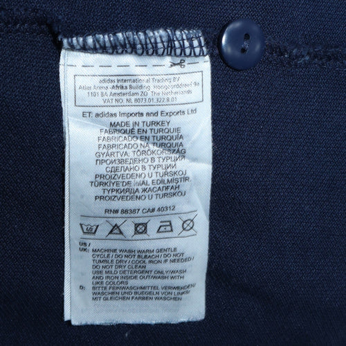 Adidas Men’s Blue Regular Fit Polo Shirt Size L Moisture Wicking