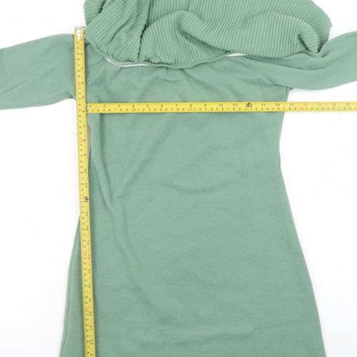 ASOS Women Green Off Shoulder Bodycon Knit Dress Size 10