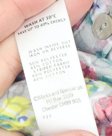 Marks and Spencer Women’s Multicoloured Floral Button-Up Blouse Size 14