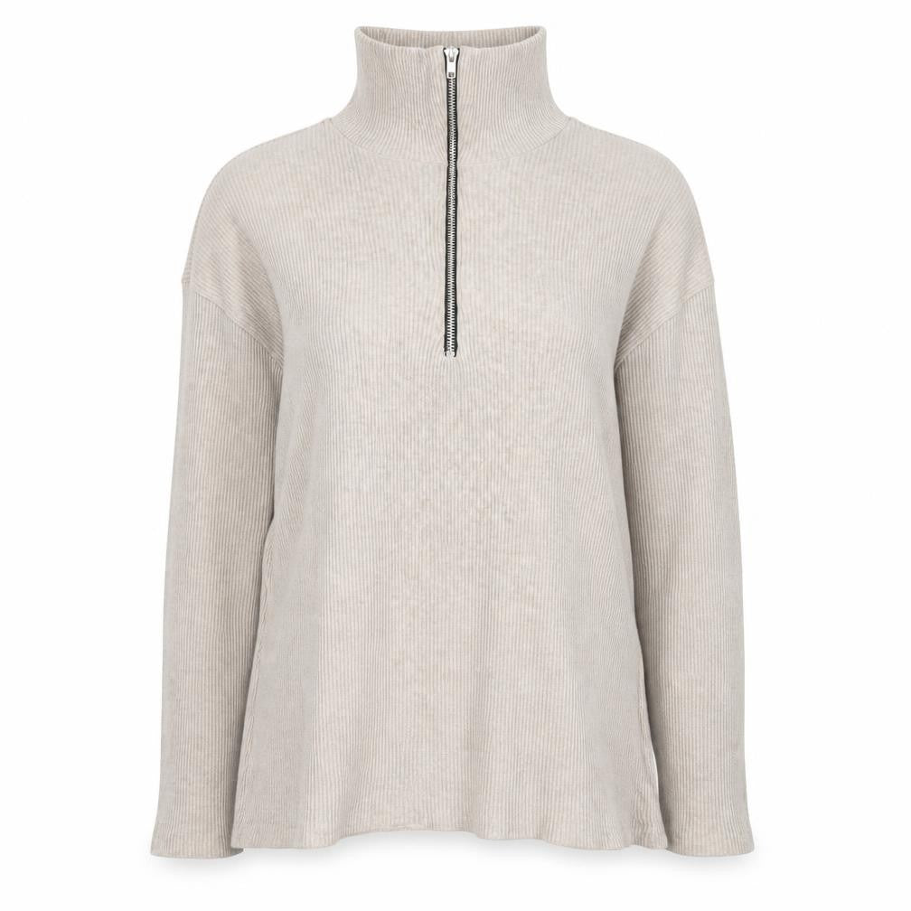 PrettyLittleThing Women Beige High Neck Half Zip Jumper Size 14