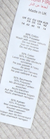 PrettyLittleThing Women Beige High Neck Half Zip Jumper Size 14