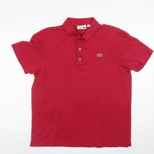 Lacoste Sport Men's Red Cotton Short Sleeve Polo Shirt L