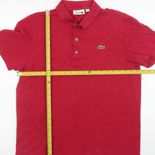 Lacoste Sport Men's Red Cotton Short Sleeve Polo Shirt L