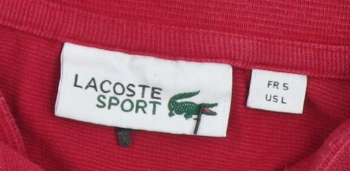 Lacoste Sport Men's Red Cotton Short Sleeve Polo Shirt L