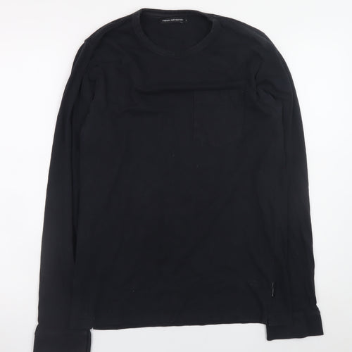 French Connection Men's Black Long Sleeve Cotton T-Shirt Size L