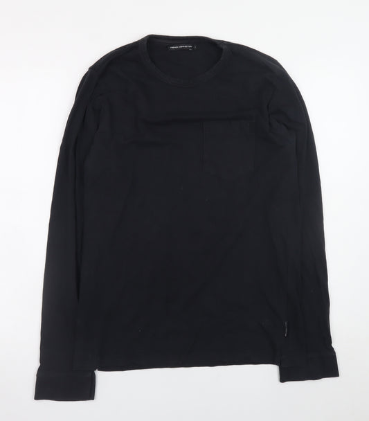 French Connection Men's Black Long Sleeve Cotton T-Shirt Size L