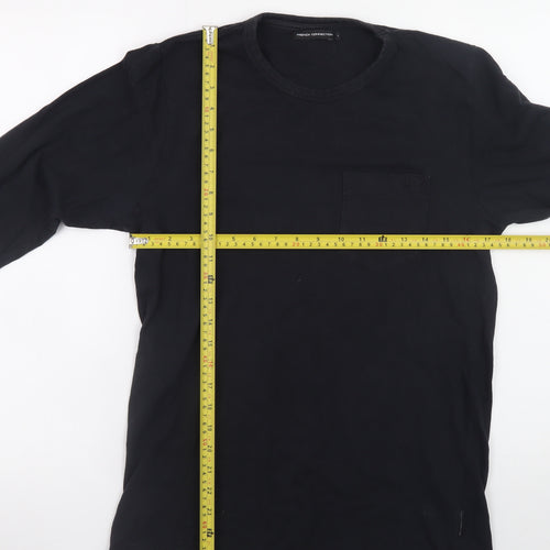 French Connection Men's Black Long Sleeve Cotton T-Shirt Size L