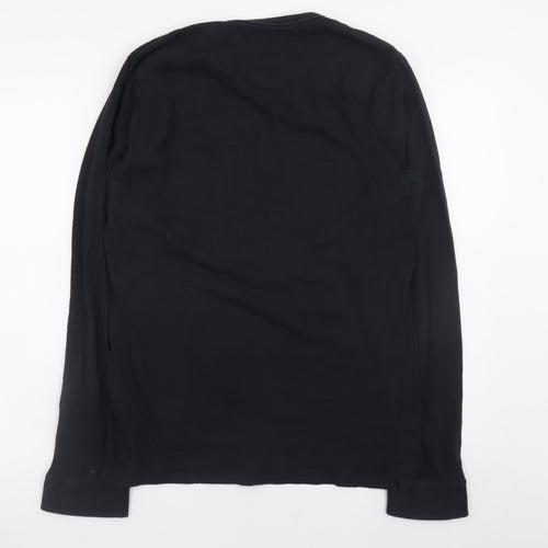 French Connection Men's Black Long Sleeve Cotton T-Shirt Size L