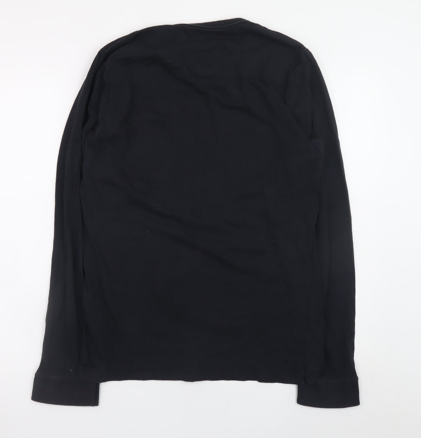 French Connection Men's Black Long Sleeve Cotton T-Shirt Size L