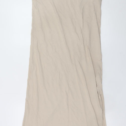 H&M Women Beige Size 8 Sleeveless Midi T-Shirt Dress