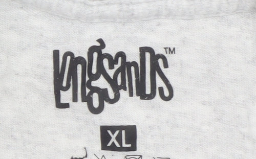 Longsands Men's Grey Euros Graphic T-Shirt XL Short Sleeve Sports Style