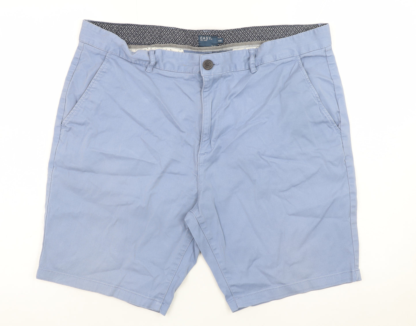 Easy Men's Blue Slim Fit Chino Shorts 38in Waist