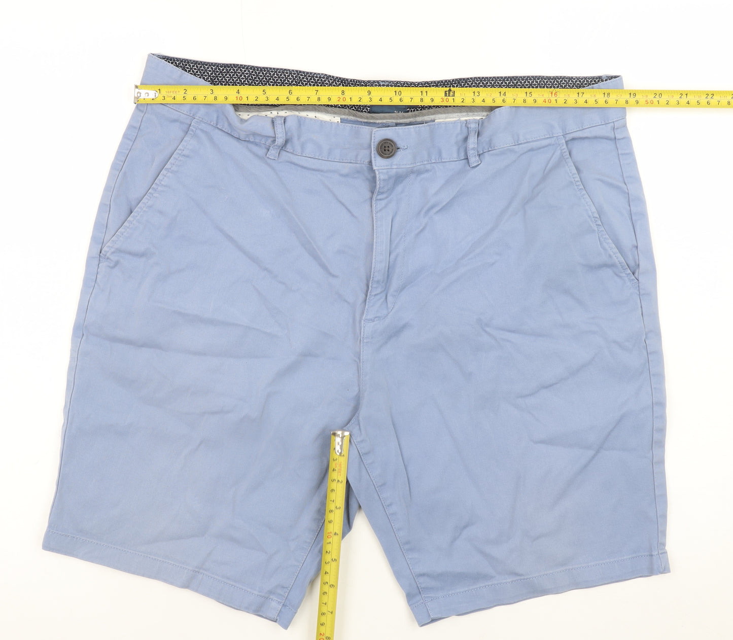 Easy Men's Blue Slim Fit Chino Shorts 38in Waist