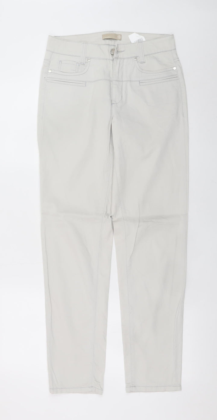 Cambio Women Beige Straight Jeans Size 8 Cotton Stretch Pearlie Style