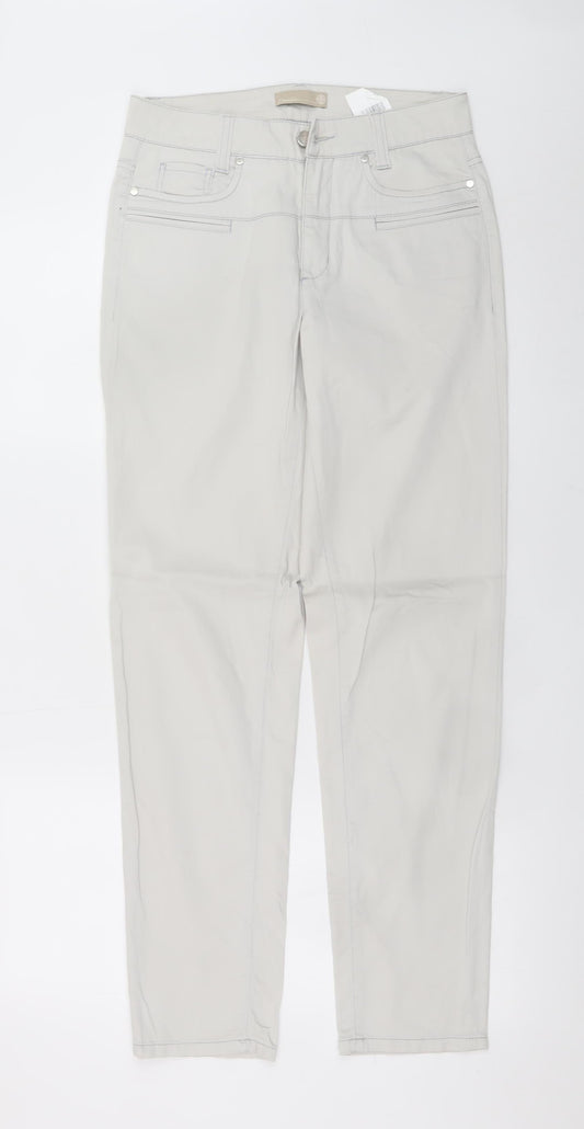 Cambio Women Beige Straight Jeans Size 8 Cotton Stretch Pearlie Style