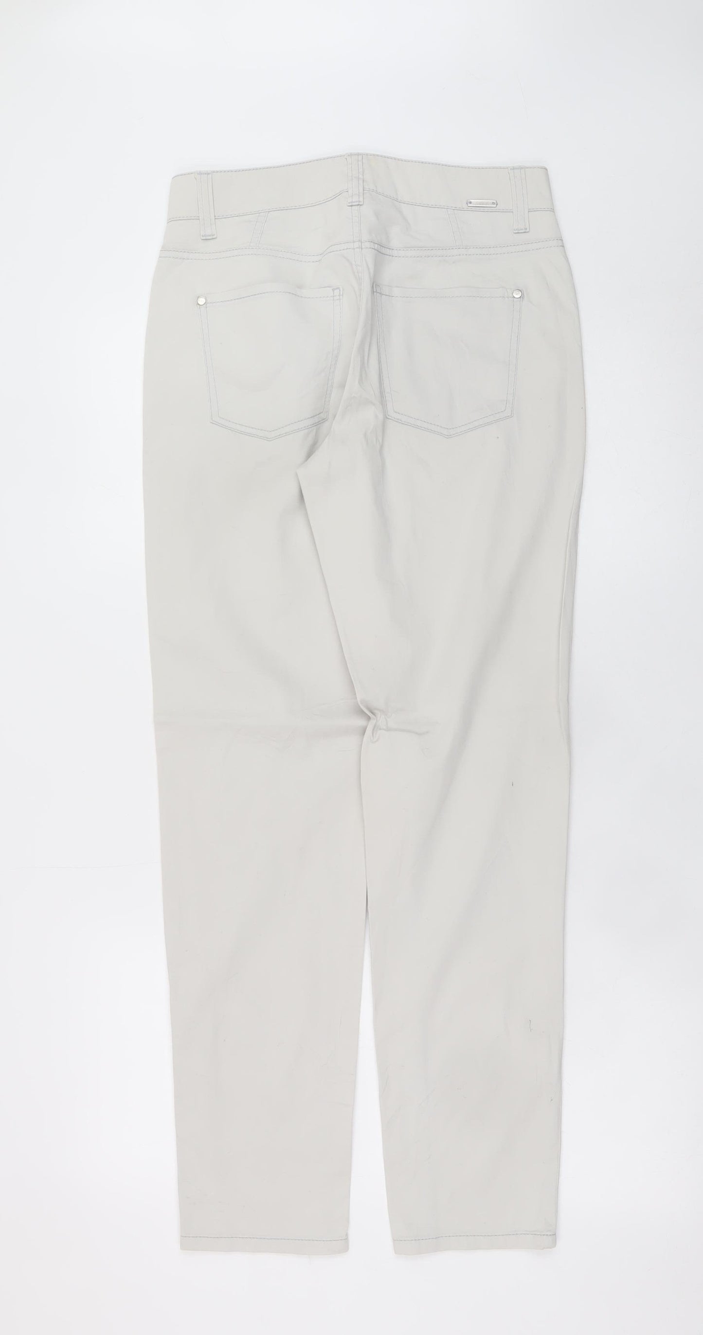 Cambio Women Beige Straight Jeans Size 8 Cotton Stretch Pearlie Style