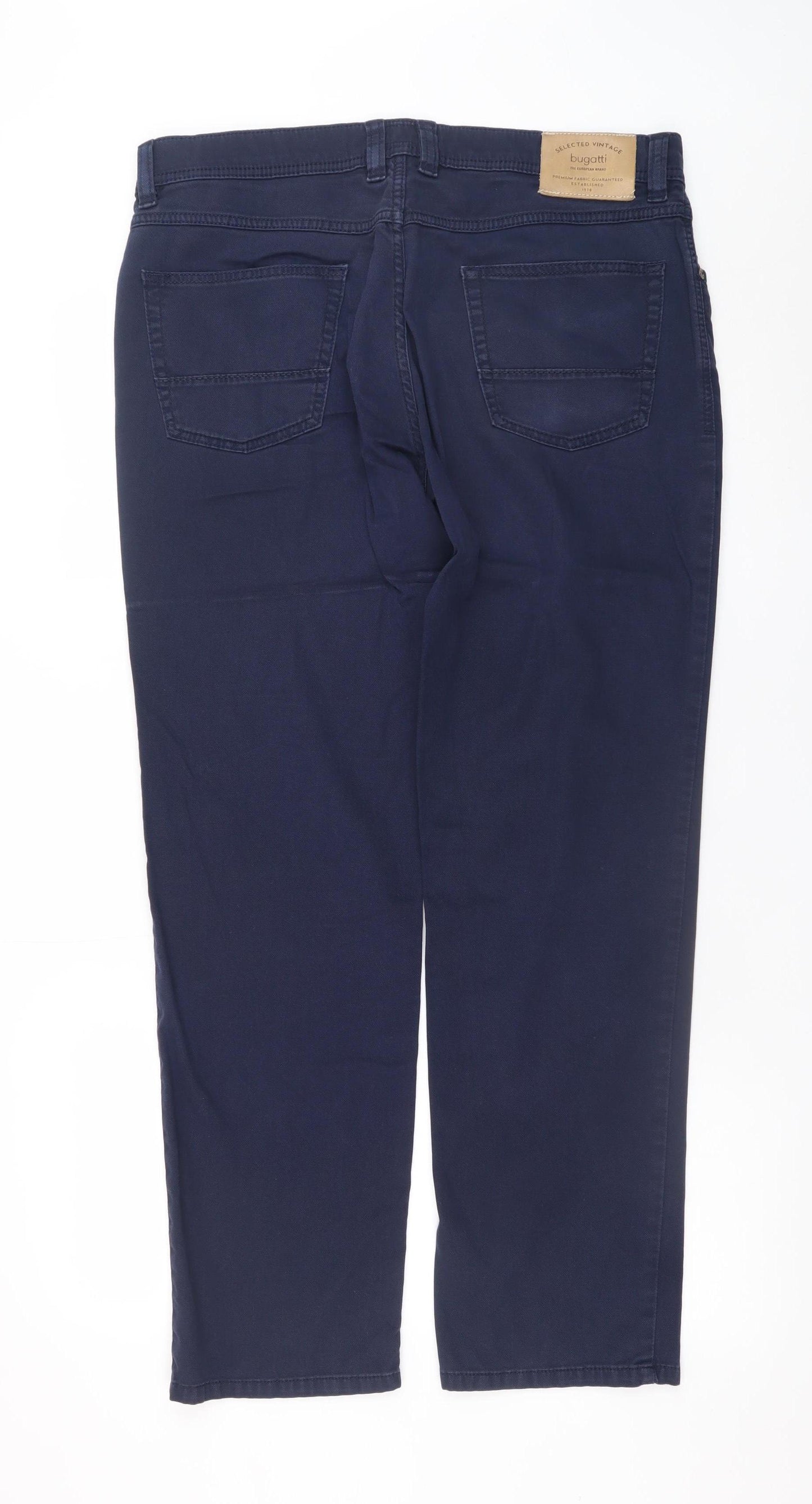 Bugatti Men's Blue Straight Fit Stretch Jeans Size 36x30