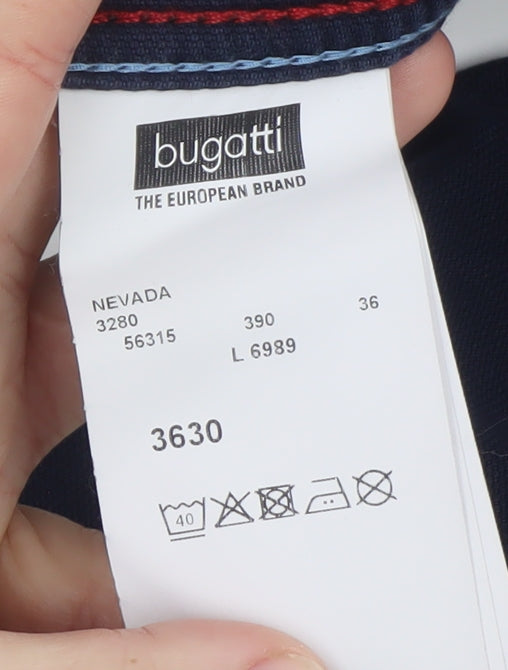 Bugatti Men's Blue Straight Fit Stretch Jeans Size 36x30