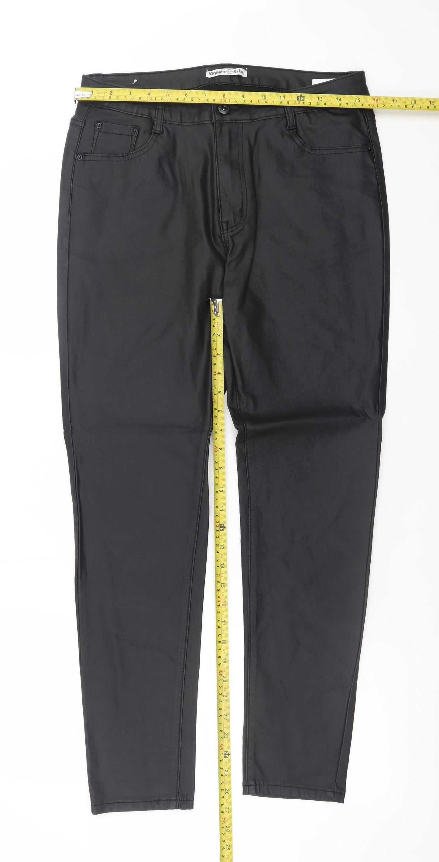Elegant h Deluxe Women's Black Size 18 Slim Jegging Trousers