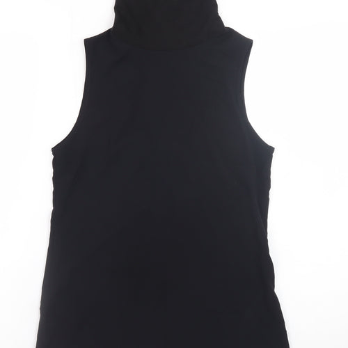 French Connection Women's Black XS Sleeveless Roll Neck Stretch Top