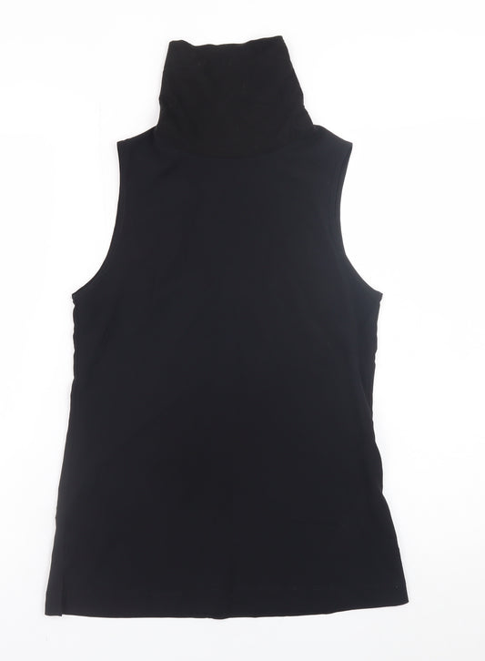 French Connection Women's Black XS Sleeveless Roll Neck Stretch Top