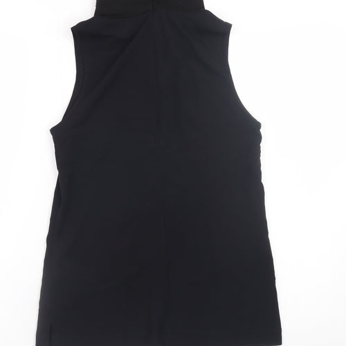 French Connection Women's Black XS Sleeveless Roll Neck Stretch Top