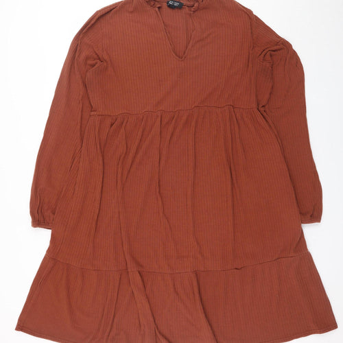New Look Maternity Brown Long Sleeve Smock Dress Size 20