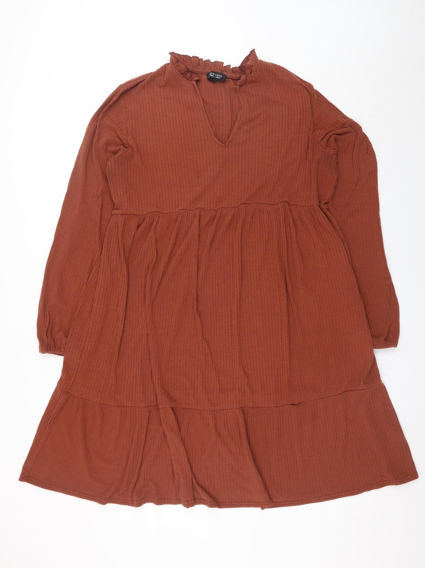 New Look Maternity Brown Long Sleeve Smock Dress Size 20