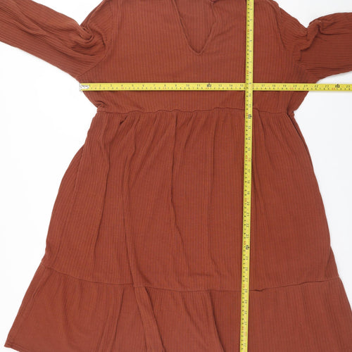 New Look Maternity Brown Long Sleeve Smock Dress Size 20