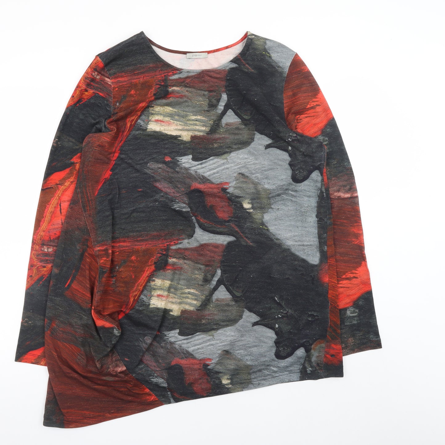 Crea Concept Women's Multicoloured Long Sleeve Tunic Blouse Size 14